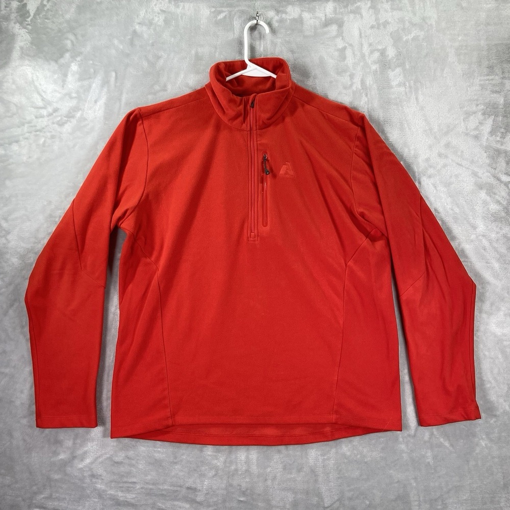 Eddie Bauer First Ascent Sweater Mens XL 1/4 Zip Lightweight Fleece Pullover Red